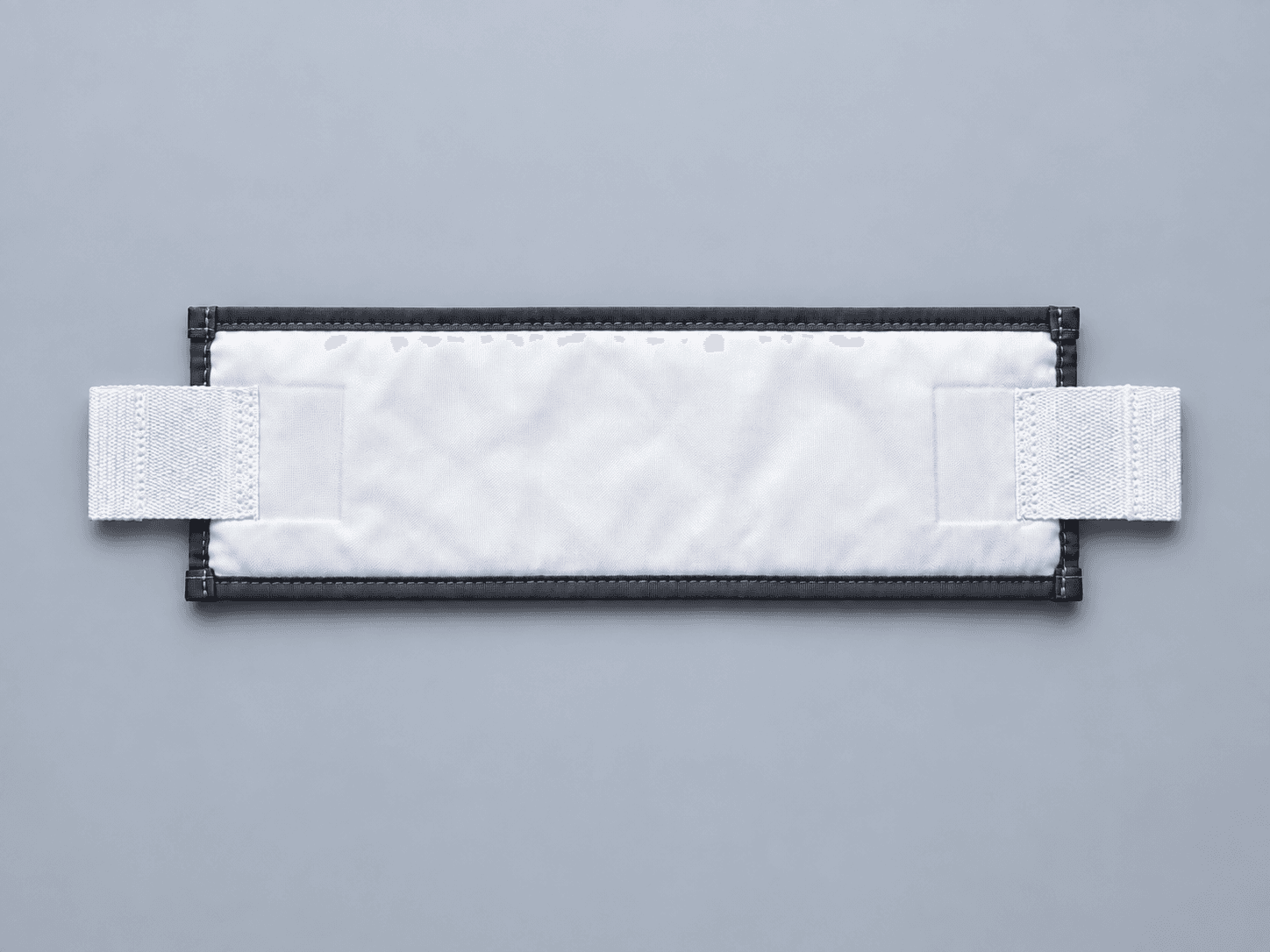 High-performance grey microfiber cleanroom mop head, angled product view