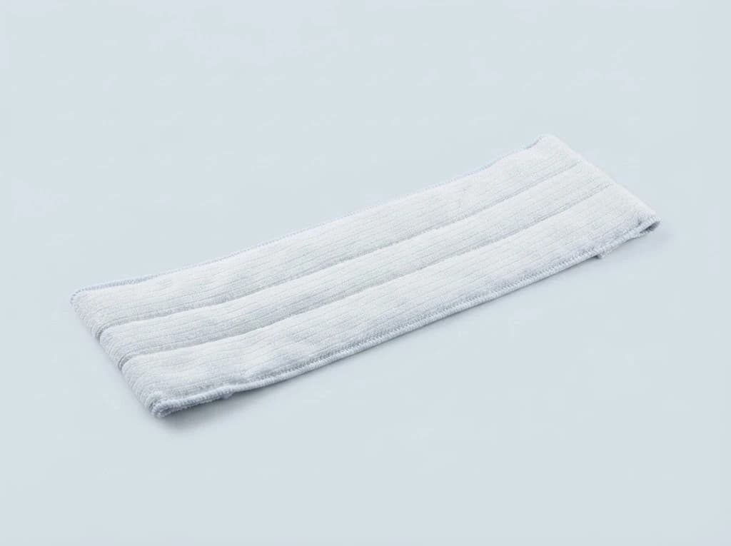 Polyester knit cleanroom mop shown at an angle