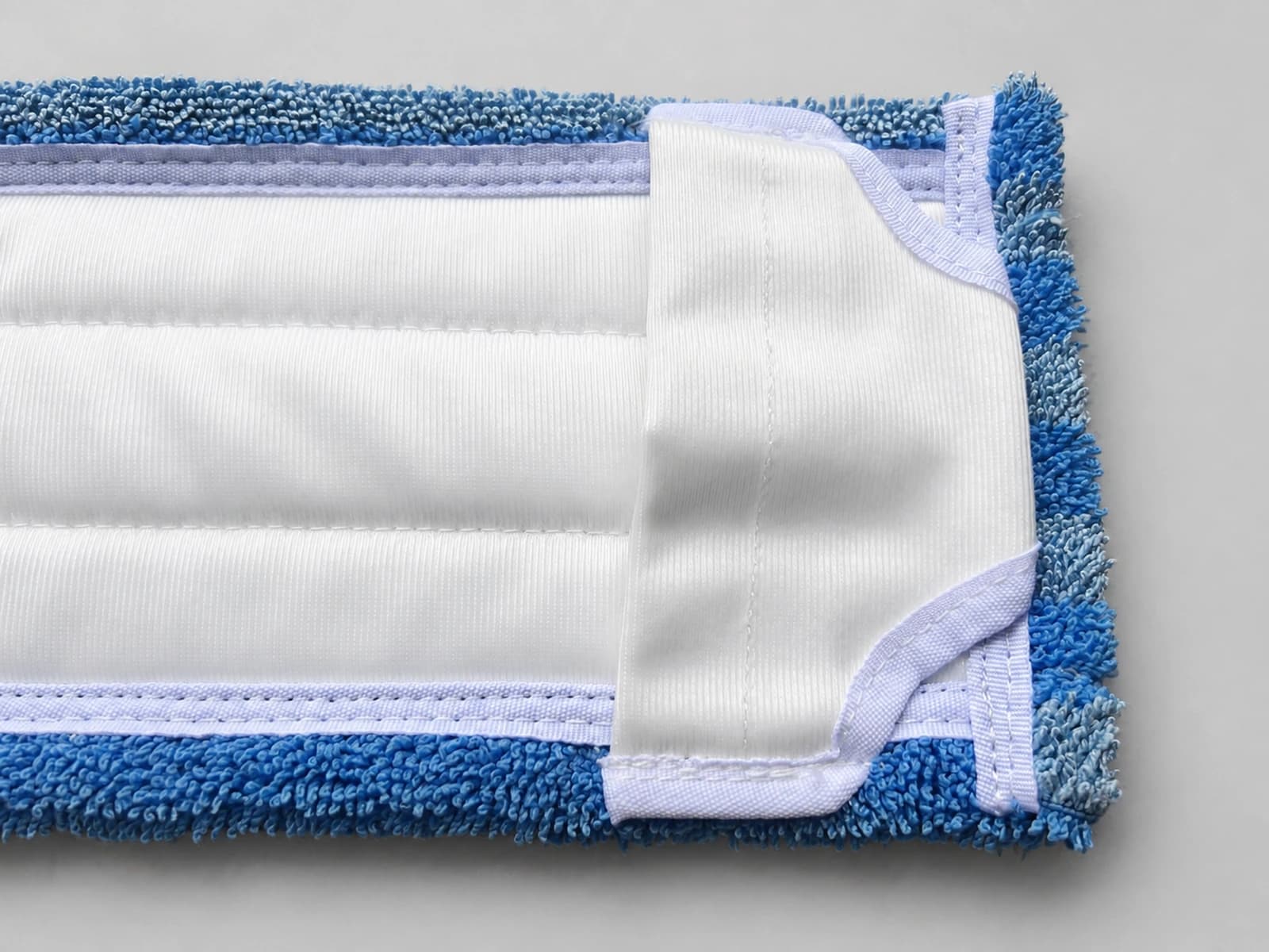 MIDPOSI B-7 reusable blue microfiber mop, rear cleaning-face view