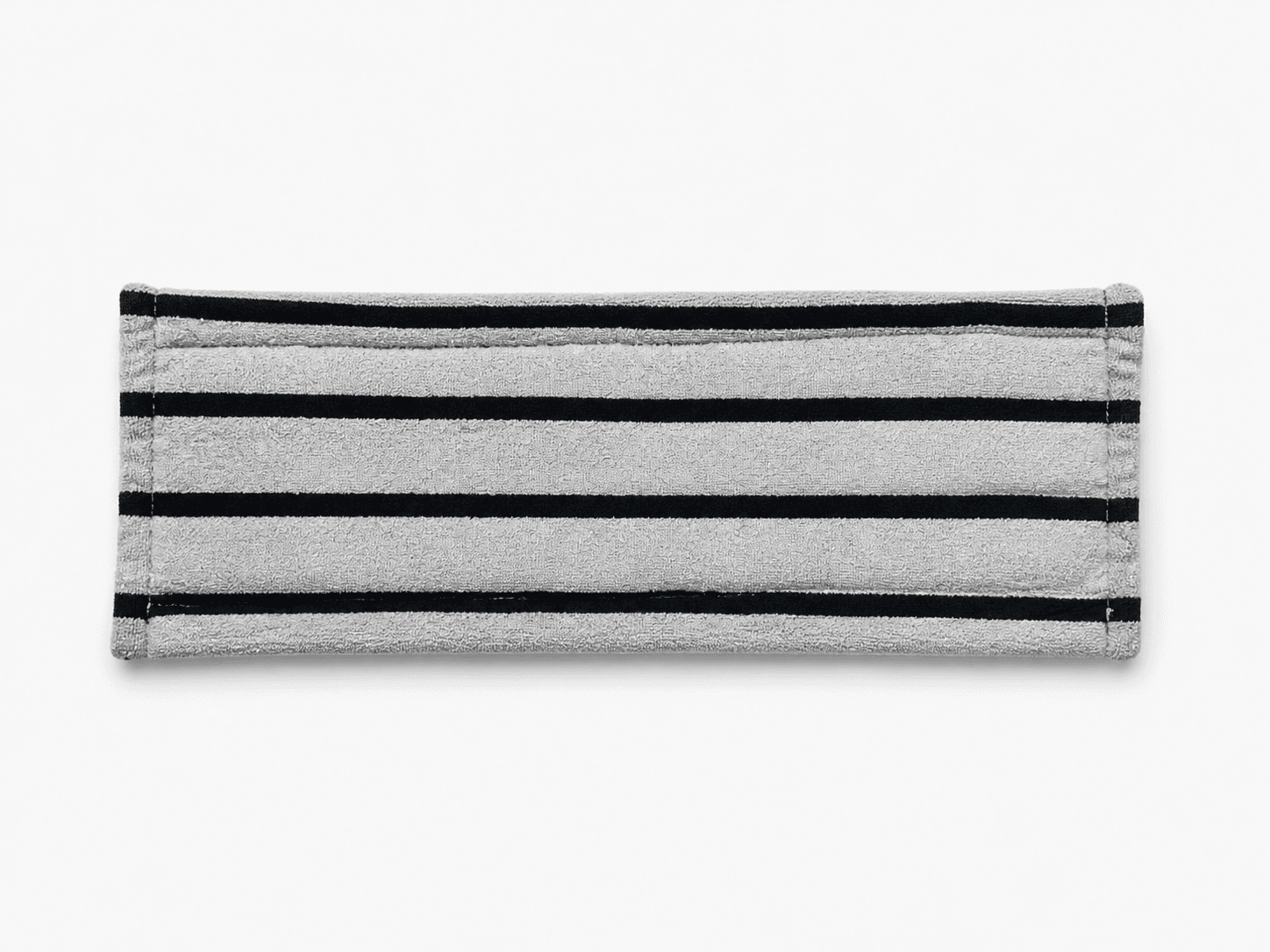 Reusable microfiber scrub stripe mop cover with grey cleaning face and black scrub stripes